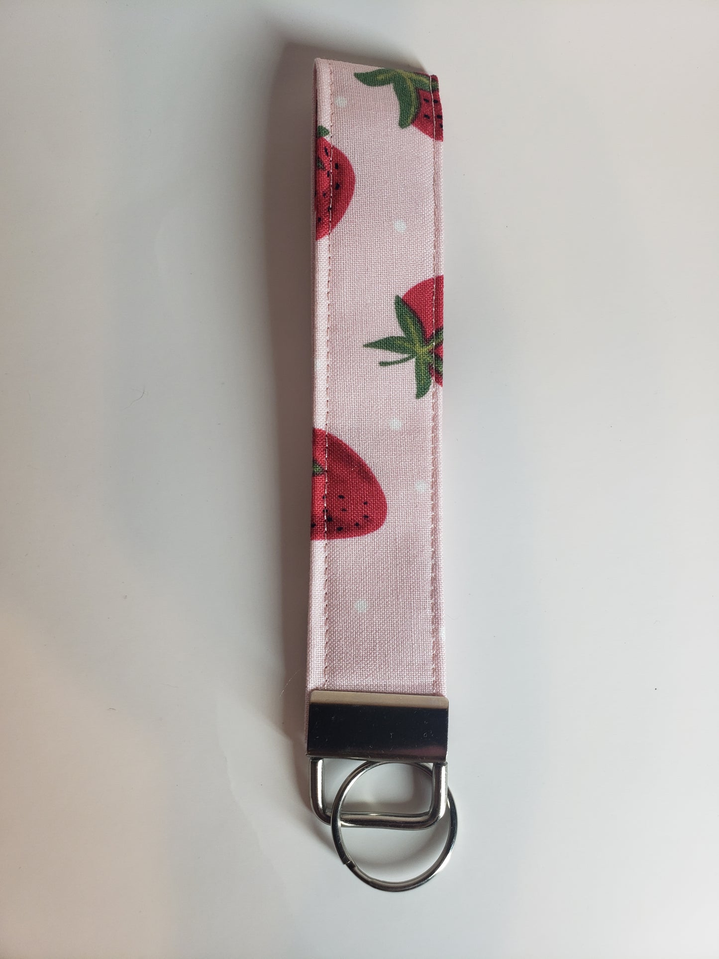 Strawberry Cotton Wristlet Strap