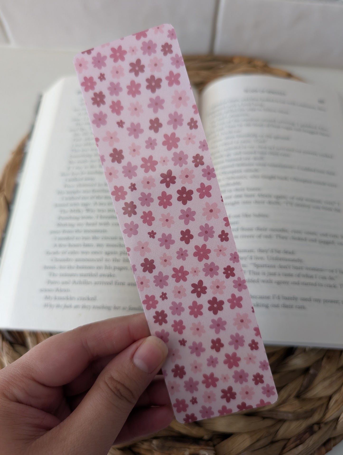 Pink Floral Bookmark