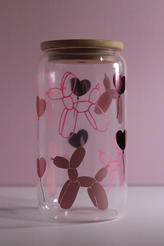 Balloon Pup 16 oz Glass Cup