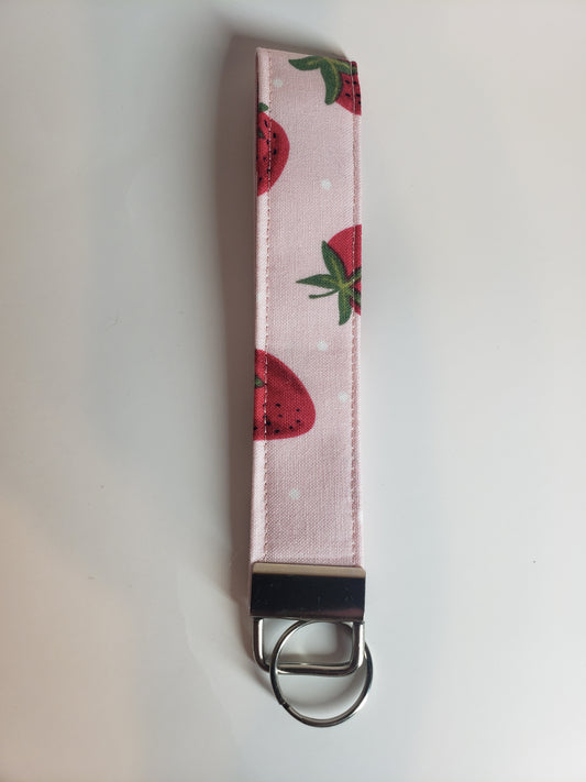 Strawberry Cotton Wristlet Strap