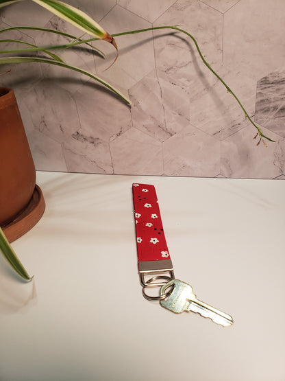 Red Floral Wristlet