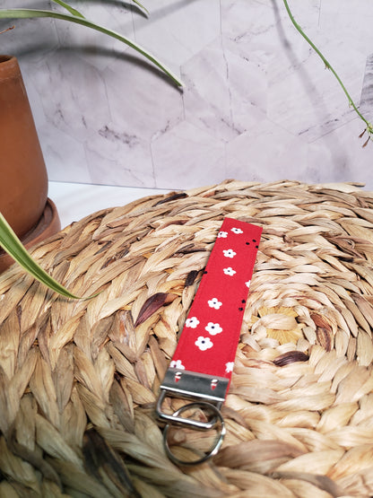 Red Floral Wristlet
