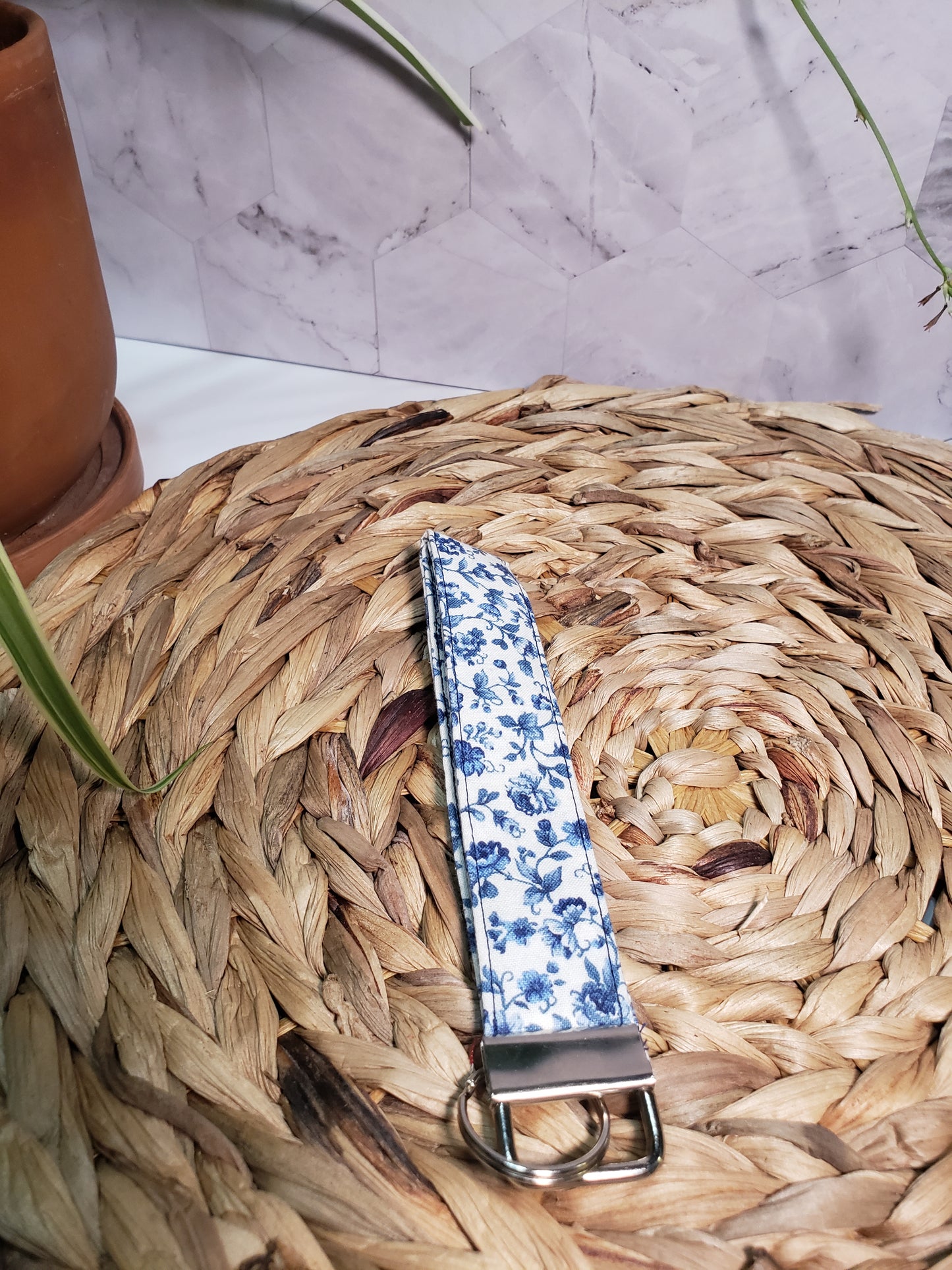 Blue Floral Wristlets