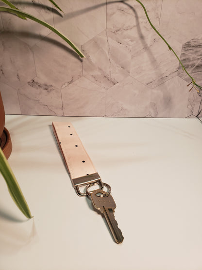 Pink and Black Polka Dot Wristlet Keychain