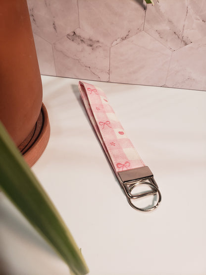 Checkered Coquette Wristlet