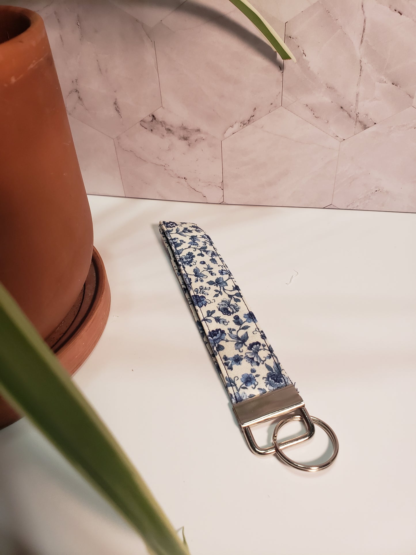 Blue Floral Wristlets