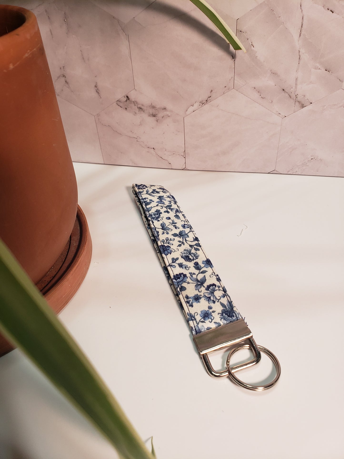 Blue Floral Wristlets