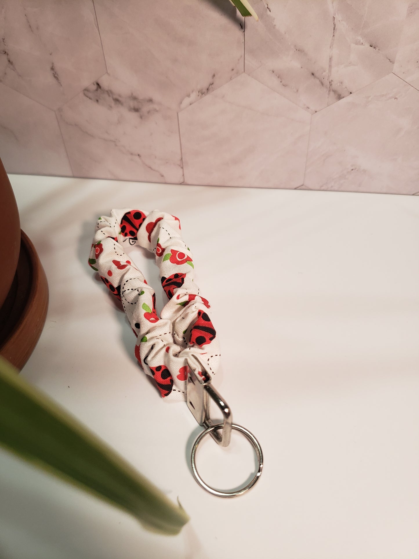 Ladybug Scrunchie Wristlet