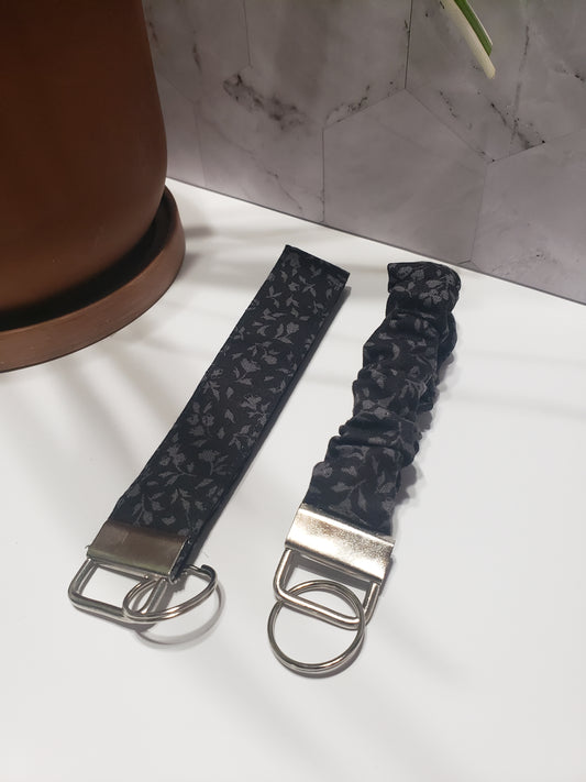 Black Floral Scrunchie Wristlet