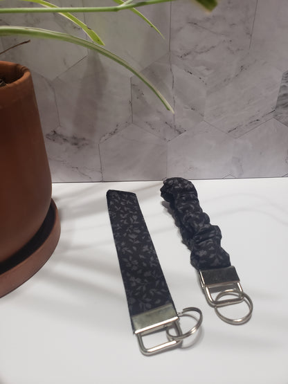 Black Floral Scrunchie Wristlet