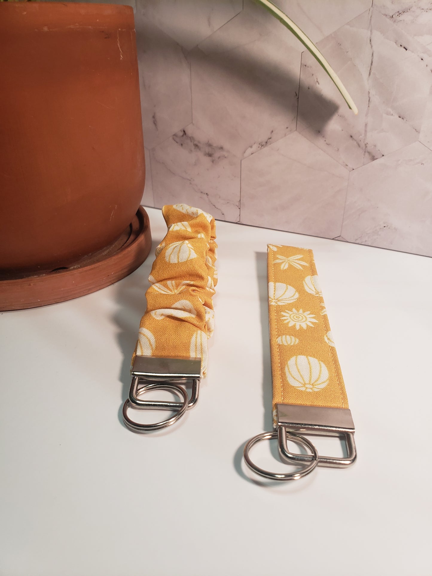 Yellow Cactus Wristlet Keychain