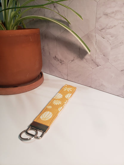Yellow Cactus Wristlet Keychain