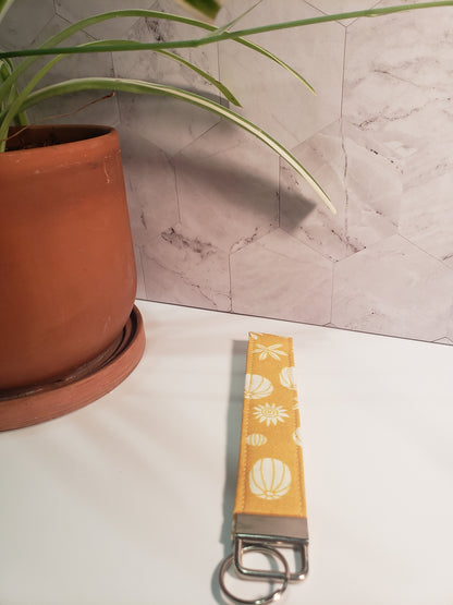 Yellow Cactus Wristlet Keychain