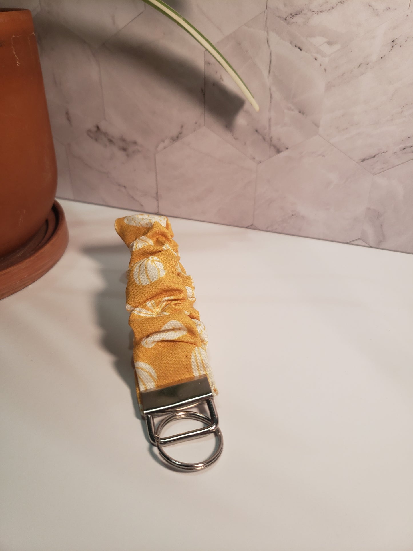 Yellow Cactus Wristlet Keychain