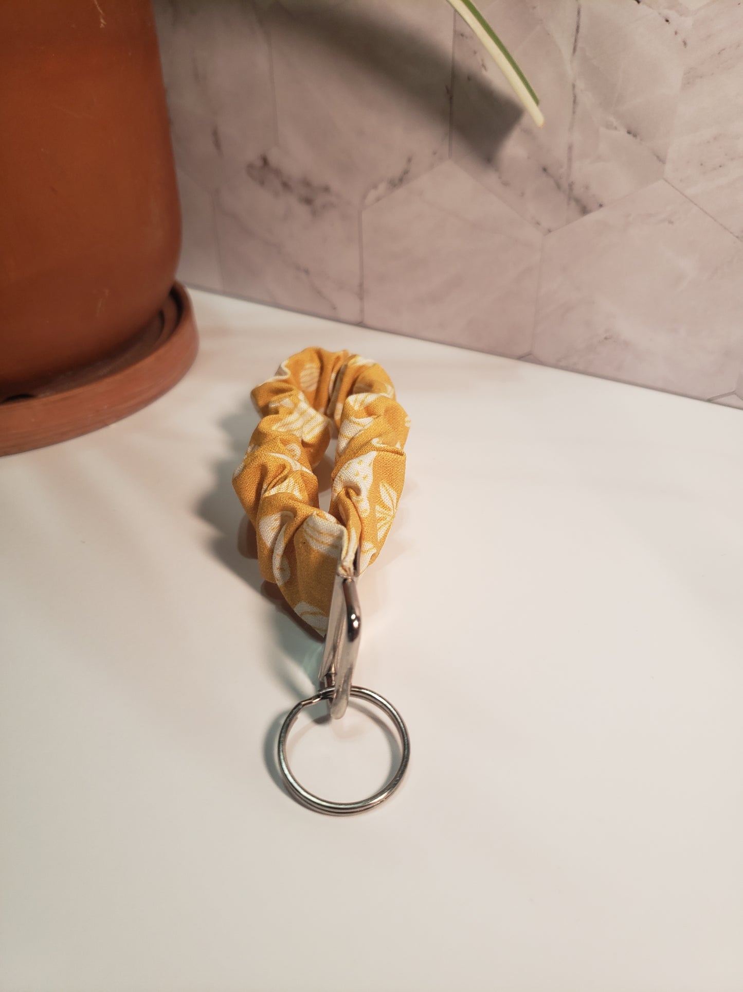 Yellow Cactus Wristlet Keychain