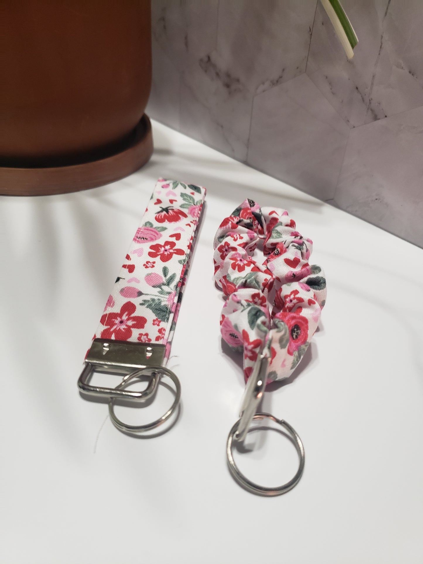 Floral Scrunchie Wristlet